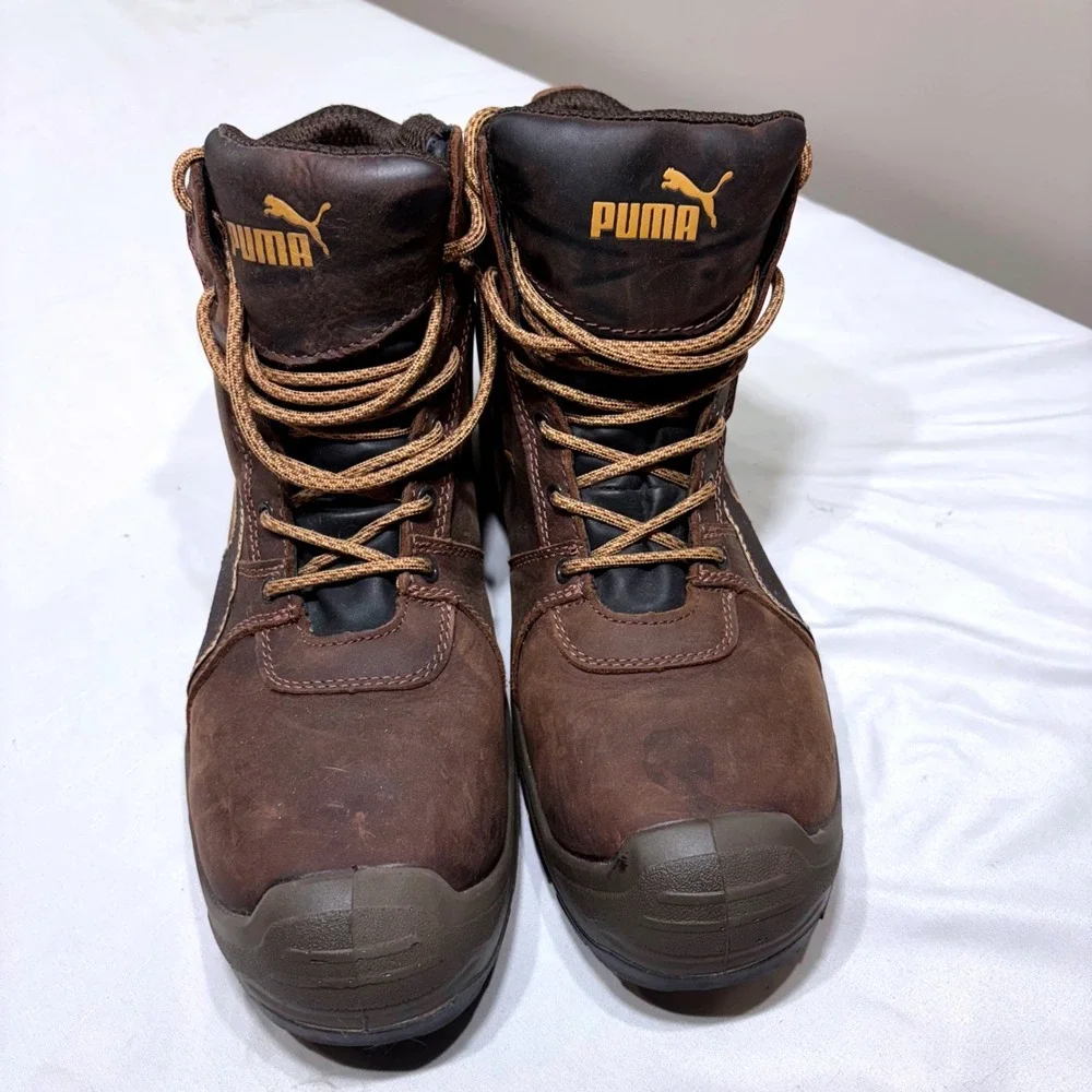 Puma Conquest Work Boots Men 12 Brown Composite Toe Waterproof EH63.078.5 Safety